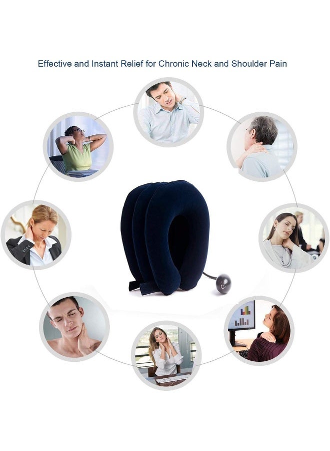 RUNZI Cervical Neck Traction Device Inflatable Neck Stretcher, Easy to Use for Chronic Neck and Shoulder Pain Relief, Neck Cervical Brace Collar Pillow - Image 5